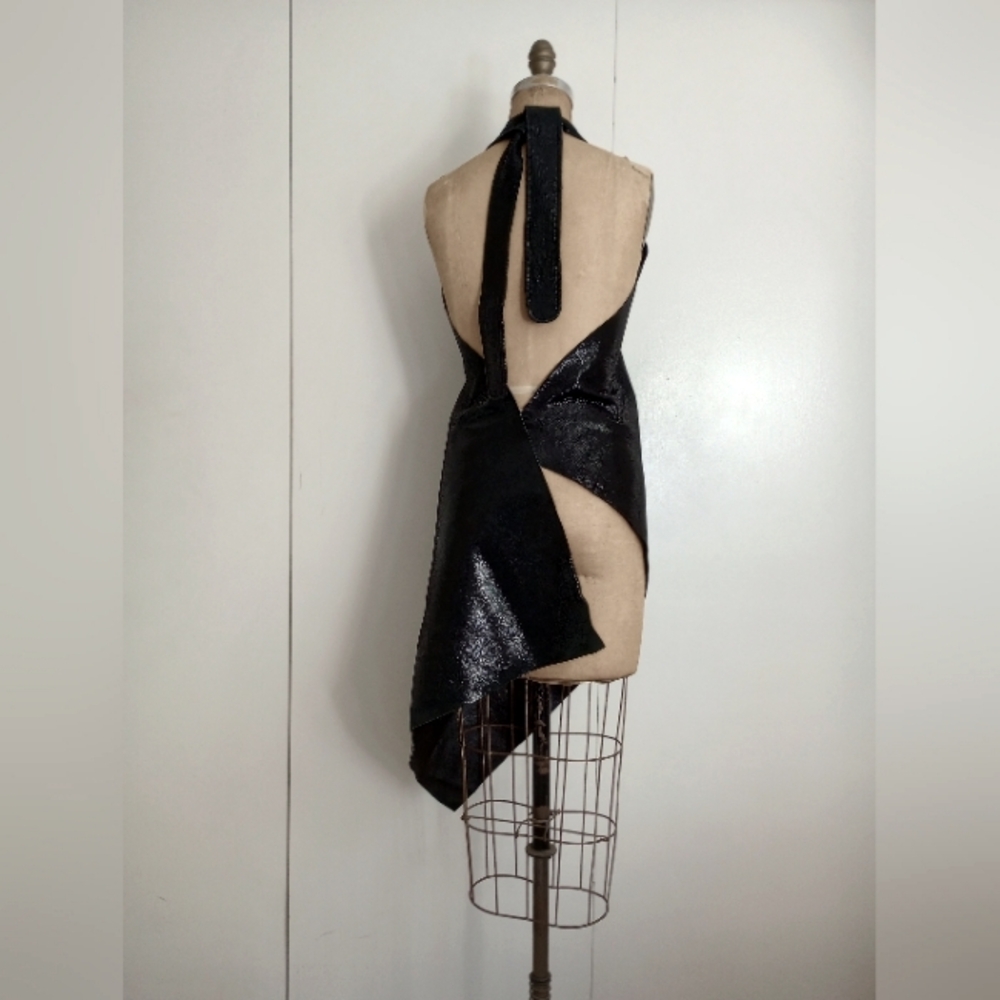 BLACK LEATHER DRESS - Picture 2 of 5